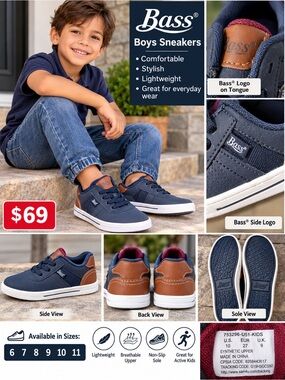 Sperry Navy and Brown Kids Sneakers